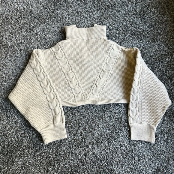 Free People Quarter Zip Cable Bolero - Picture 4 of 6